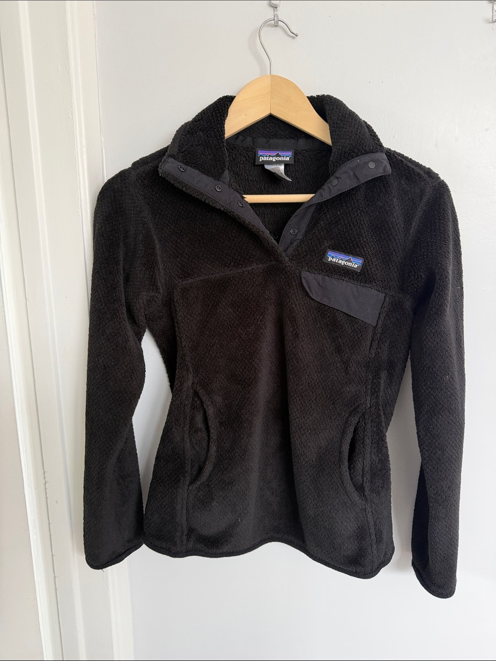 Patagonia Black Sherpa Snap-Neck Pullover size xs